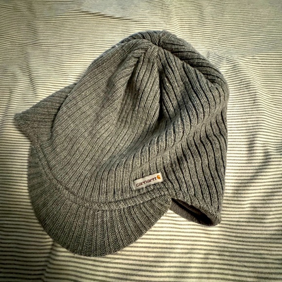 Carhartt Beanie Hat with bill gray in color - Picture 1 of 3